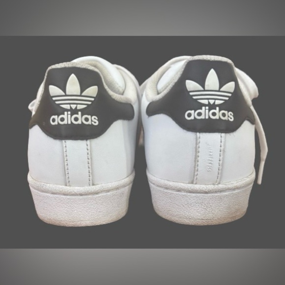 adidas Superstar wht w blk strp unisex snkrs MN 9.5 - 10 WM 11.5 PLEASE READ - Picture 9 of 12